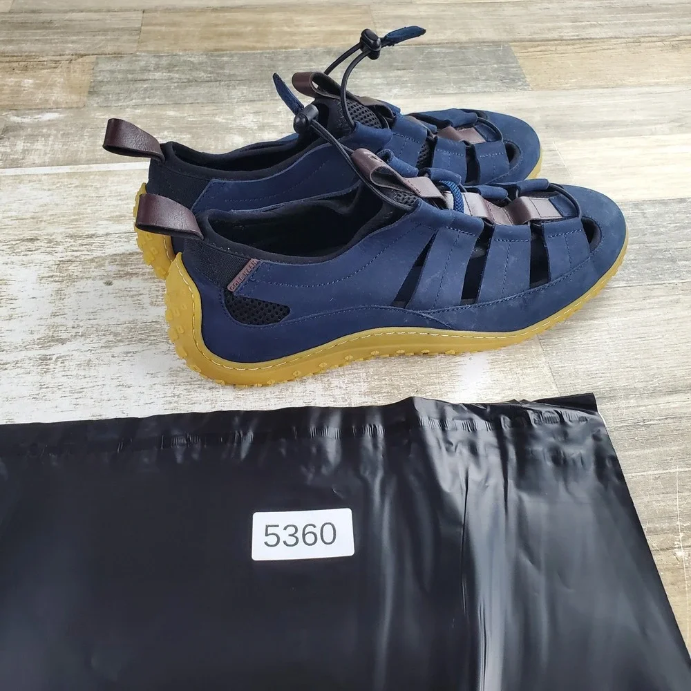 Cole Haan Zerogrand Tidetrek Fisherman Mens Sandals 11.5 M Navy Blue Leather